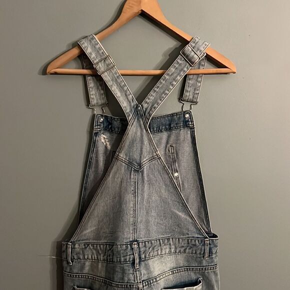 Zara Women’s S denim ripped leg rolled leg qoveralls - Picture 11 of 15